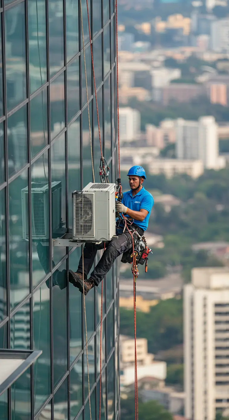 manutenção de ar condicionado rapel nas alturas